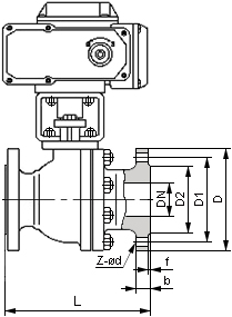 電動法蘭球閥結構圖
